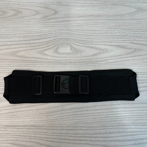 E Tronic Edge Running Belt Adjustable Belt Band Zip Pockets Black Earphone Hole - Picture 5 of 5